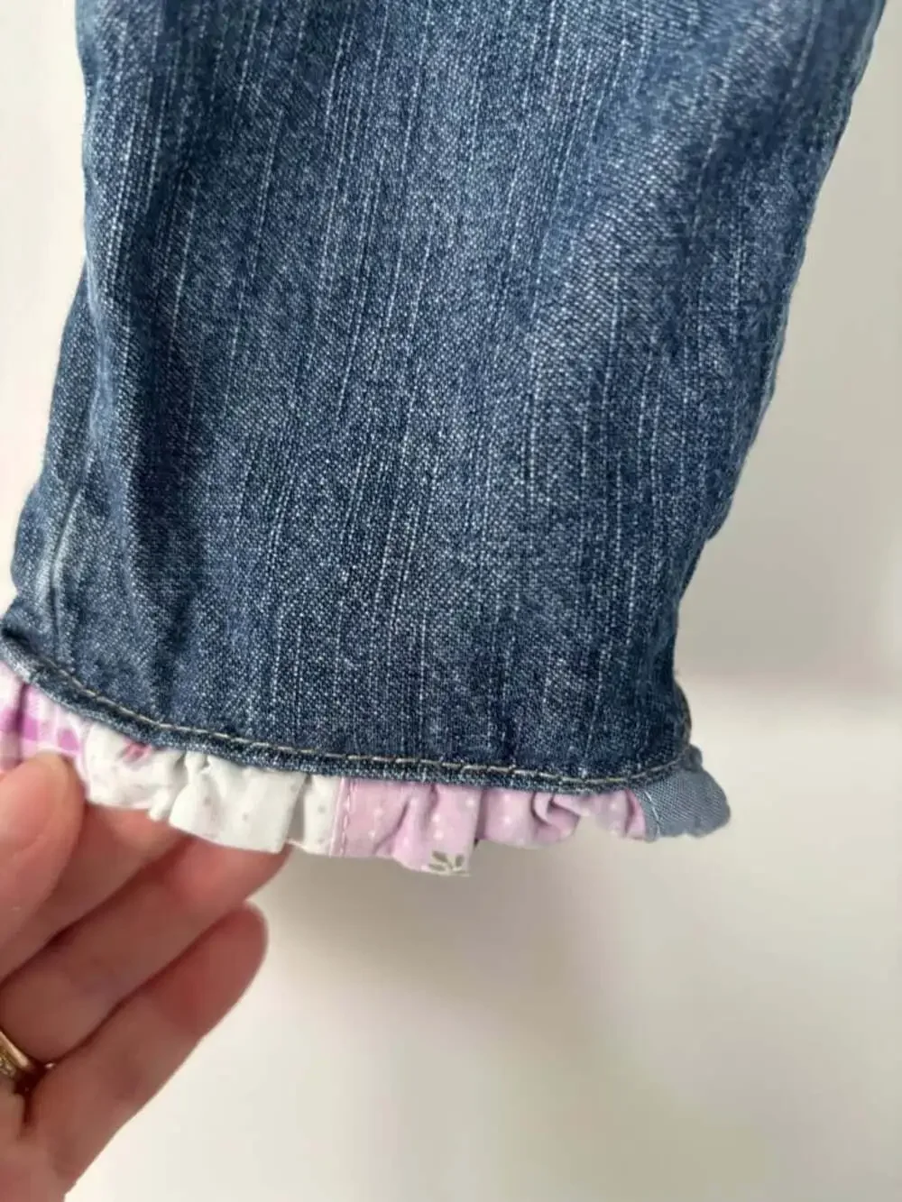 VTG 90s OshKosh B’gosh Baby Girl Floral Embroidered Denim Overalls 18M Rose